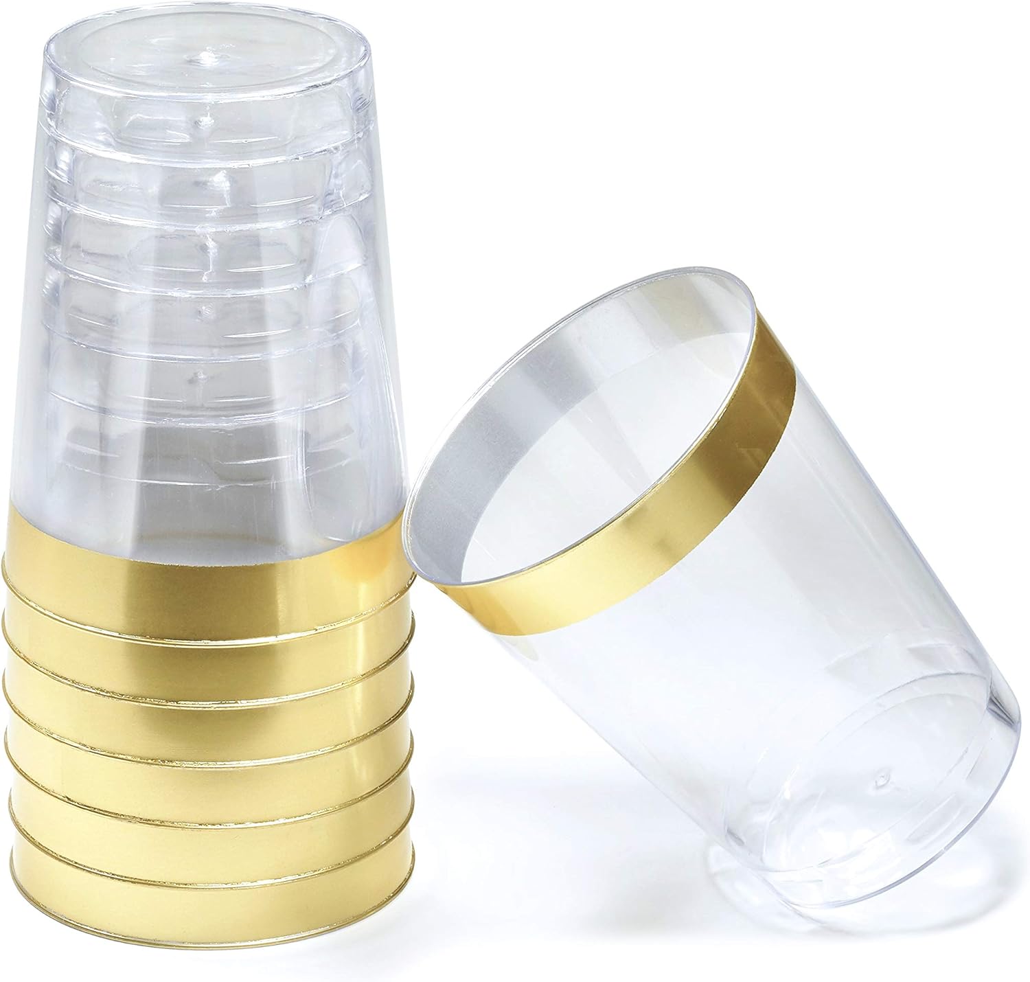 " OCCASIONS " 200pcs set (25 Guests)-Extra Heavyweight Vintage Wedding Disposable/Reusable Plastic Plates (25 x 11'' + 25 x 8.25'')+ Silverware + Cups + Napkins (Chateau in Pink Blush)