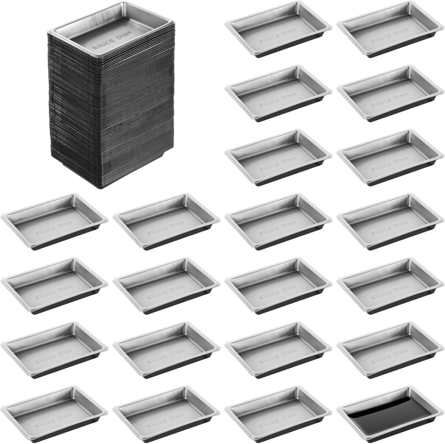 200 Pcs Disposable Soy Sauce Dish, Sushi Sauce Trays, Plastic Dipping Bowls, Stackable Appetizer Pinch Bowls, Single-Use Condiment Serving Plates for BBQ, Home, Party, Restaurant, Catering