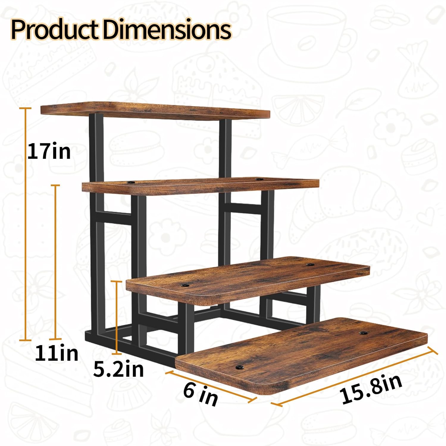 Lily Cupcake Stand for 50 Cupcakes, 2 PACK Wooden Dessert Table Display Set for Wedding Cupcake Tower, Stepped Tiered Tray Stand 4 Tier Risers Display Stands Serving Trays for Party Market Display