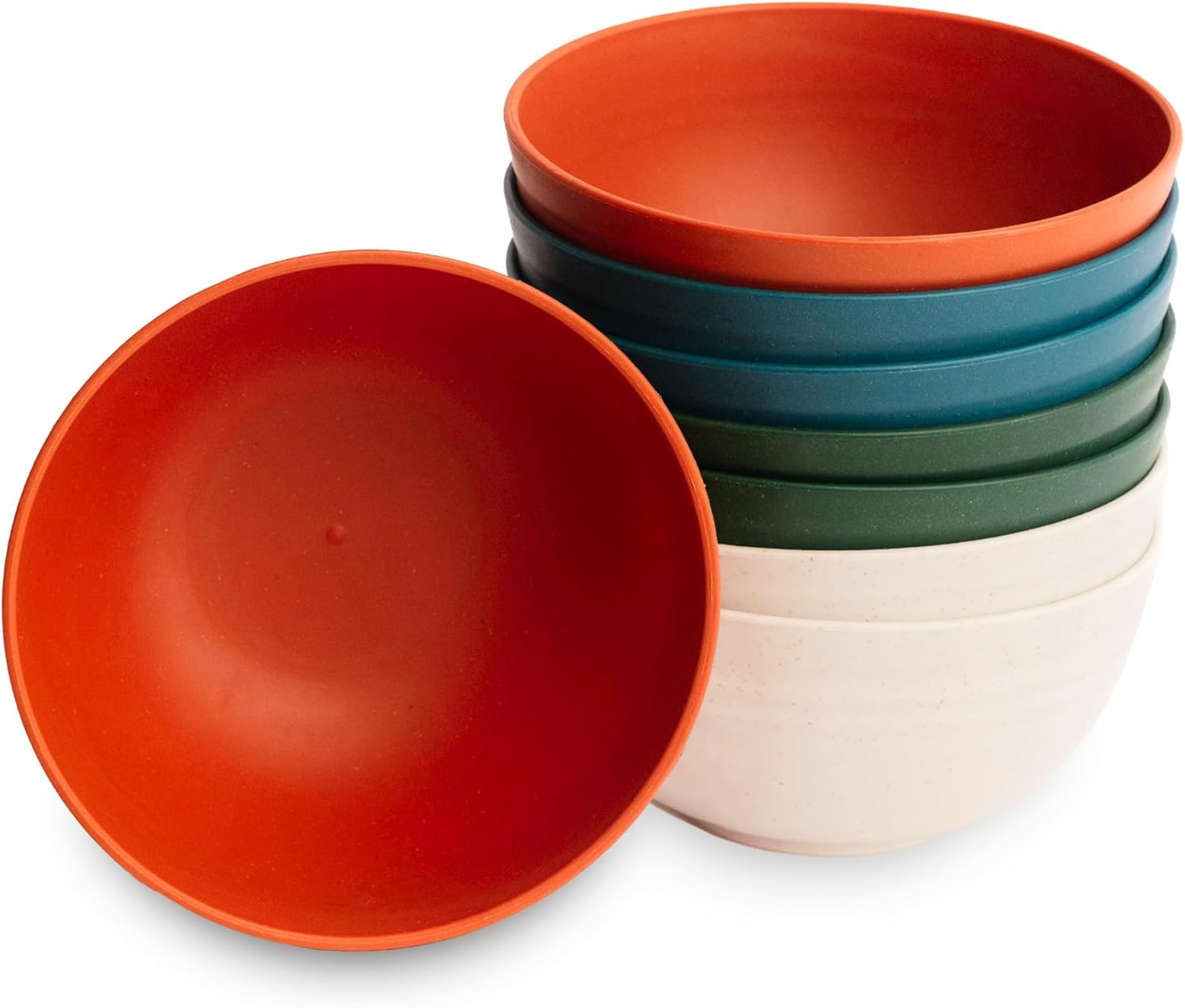 Nook Theory 8-Pack Reusable Wheat Straw Bowls - 26 oz Non Toxic Kids Bowls, Wheat Straw Bowl Kids, Microwave & Dishwasher Safe Cereal and Snack Bowl, Unbreakable Dinnerware (Urban)