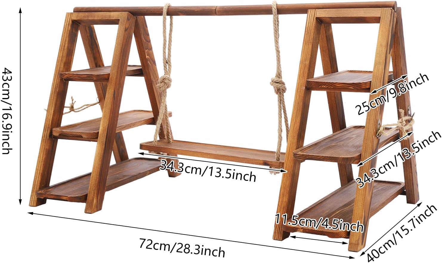 3 Tier Dessert Stand Wooden, Multi-Level Cake Stand Display with Adjustable Shelves, 13.23lbs Capacity Rustic Wood Dessert Tower for Party Wedding and Events