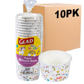 Glad for Kids Unicorn Paper MINI Snack Bowls, Lids Not Included - Heavy Duty Disposable Snack Cups with Unicorns for Kids 6 Ounces, 20 Count - 10 Pack