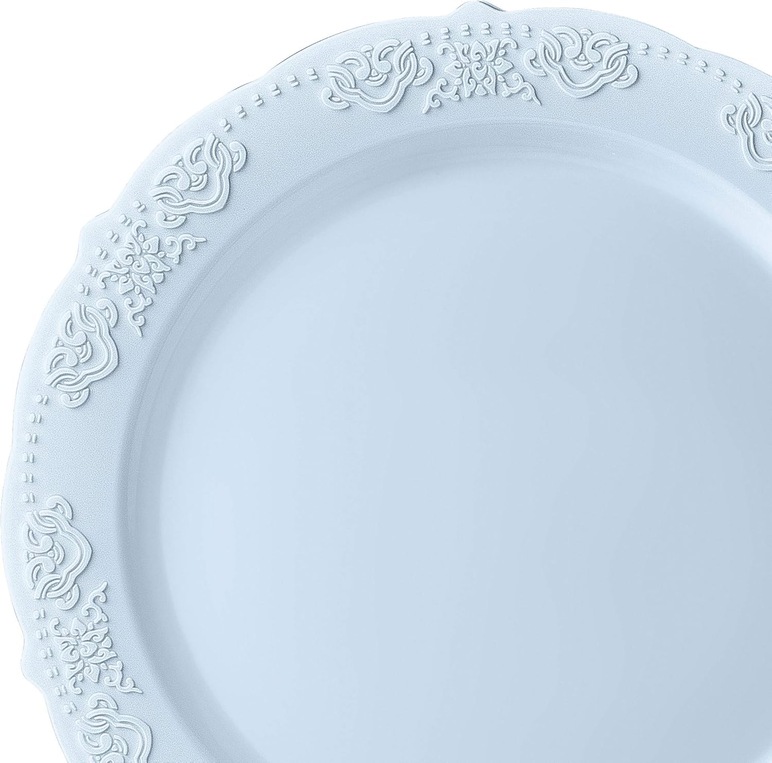 " OCCASIONS " 240 Plates Pack,(120 Guests) Vintage Wedding Party Disposable Plastic Plates Set-120x10.25'' Dinner +120x7.5'' Salad/Dessert Plate (Portofino Plain Blue)
