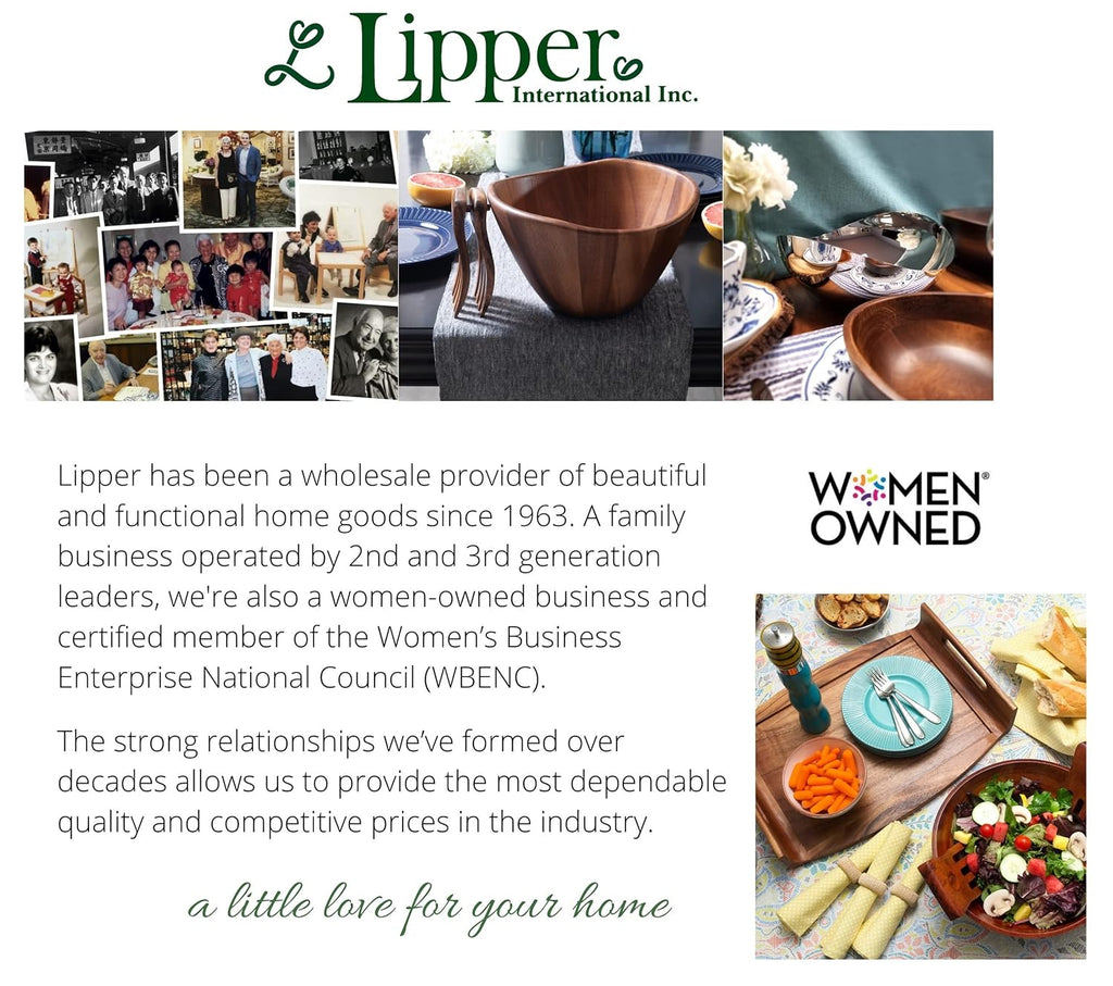 Lipper International Acacia Round Flair Bowl