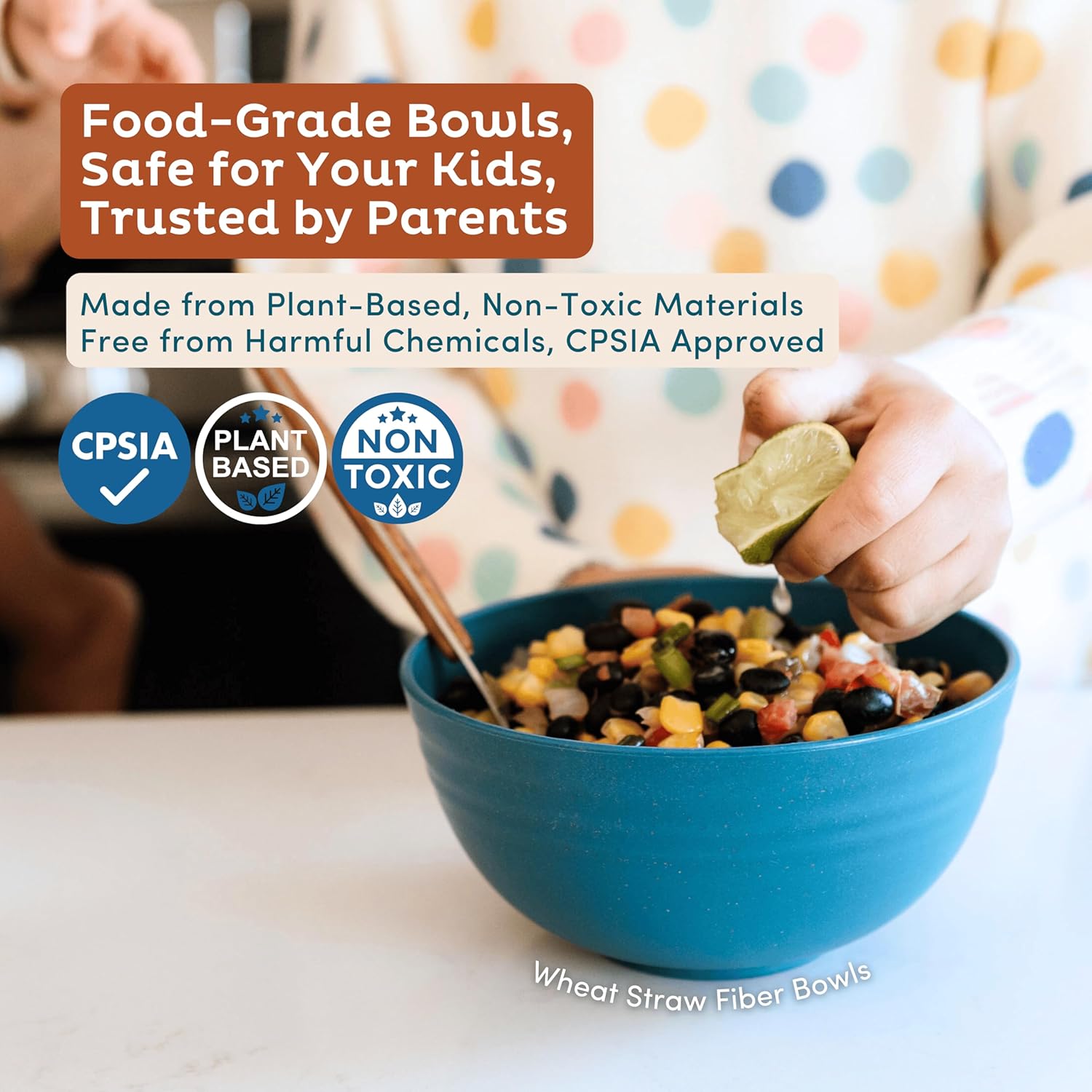 Nook Theory 8-Pack Reusable Wheat Straw Bowls - 26 oz Non Toxic Kids Bowls, Wheat Straw Bowl Kids, Microwave & Dishwasher Safe Cereal and Snack Bowl, Unbreakable Dinnerware (Urban)