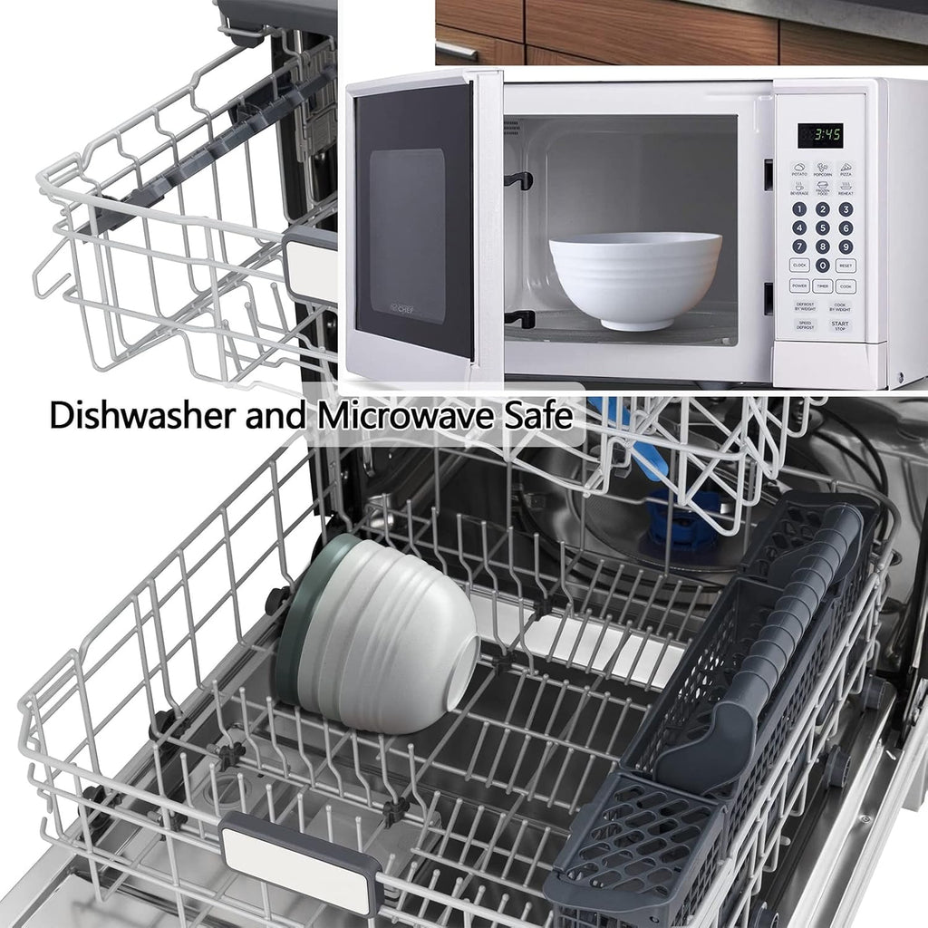 Homestockplus [Non Ceramic] 34 Oz Big Bowls， Soup Bowls BPA-Free Dishwasher & Microwave Safe Bowl Sets for Cereal, Salad, Soup, Ramen,Noodle,Oatmeal,Snack Apply to Kitchen, Freezer【Set of 6】