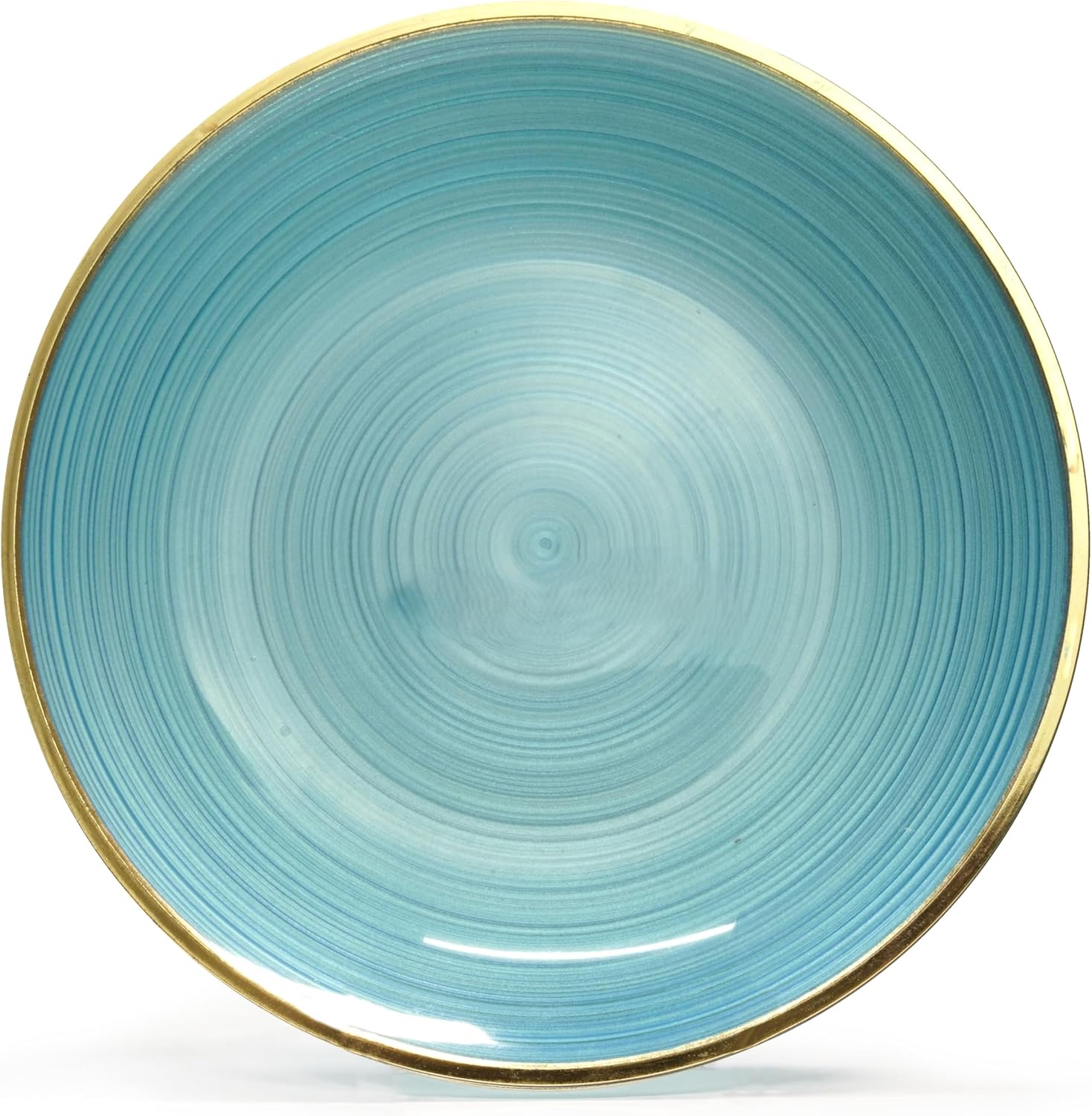 " OCCASIONS " 100 Plates Pack,(50 Guests) Premium Wedding Party Disposable Plastic Plates Set -50 x 10'' Dinner + 50 x 7'' Salad/Dessert (Belize in Blue & Gold)