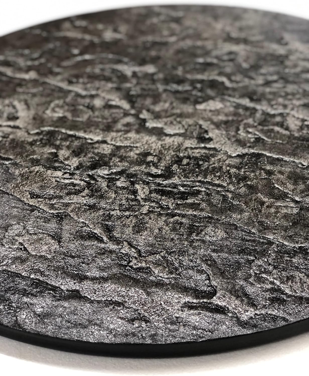 Unique Concrete Lazy Susan, Handcrafted, Made in The USA, Cement Turntable, Home-Decor (15" Black)