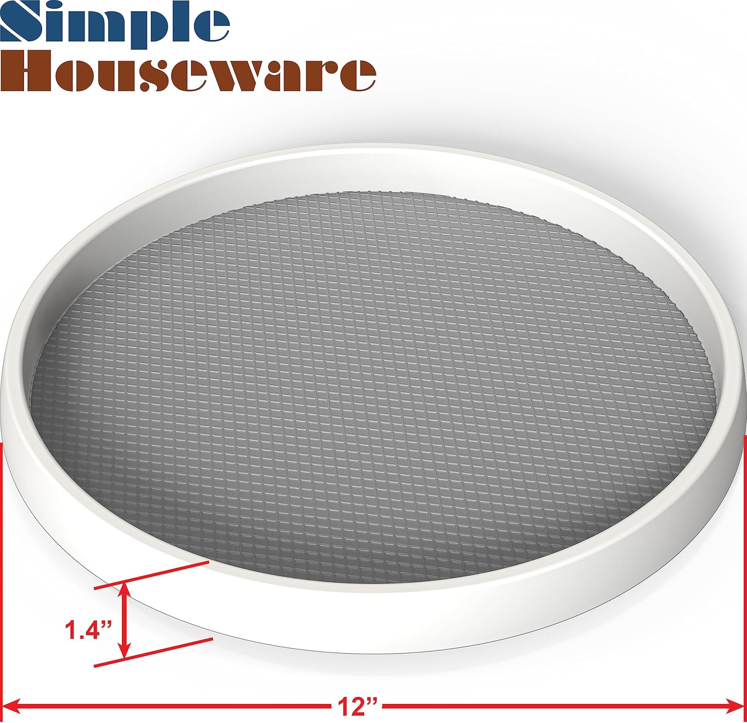 Simple Houseware 12-Inch Lazy Susan Spice Organizer Rotating Tray, 5-Pack