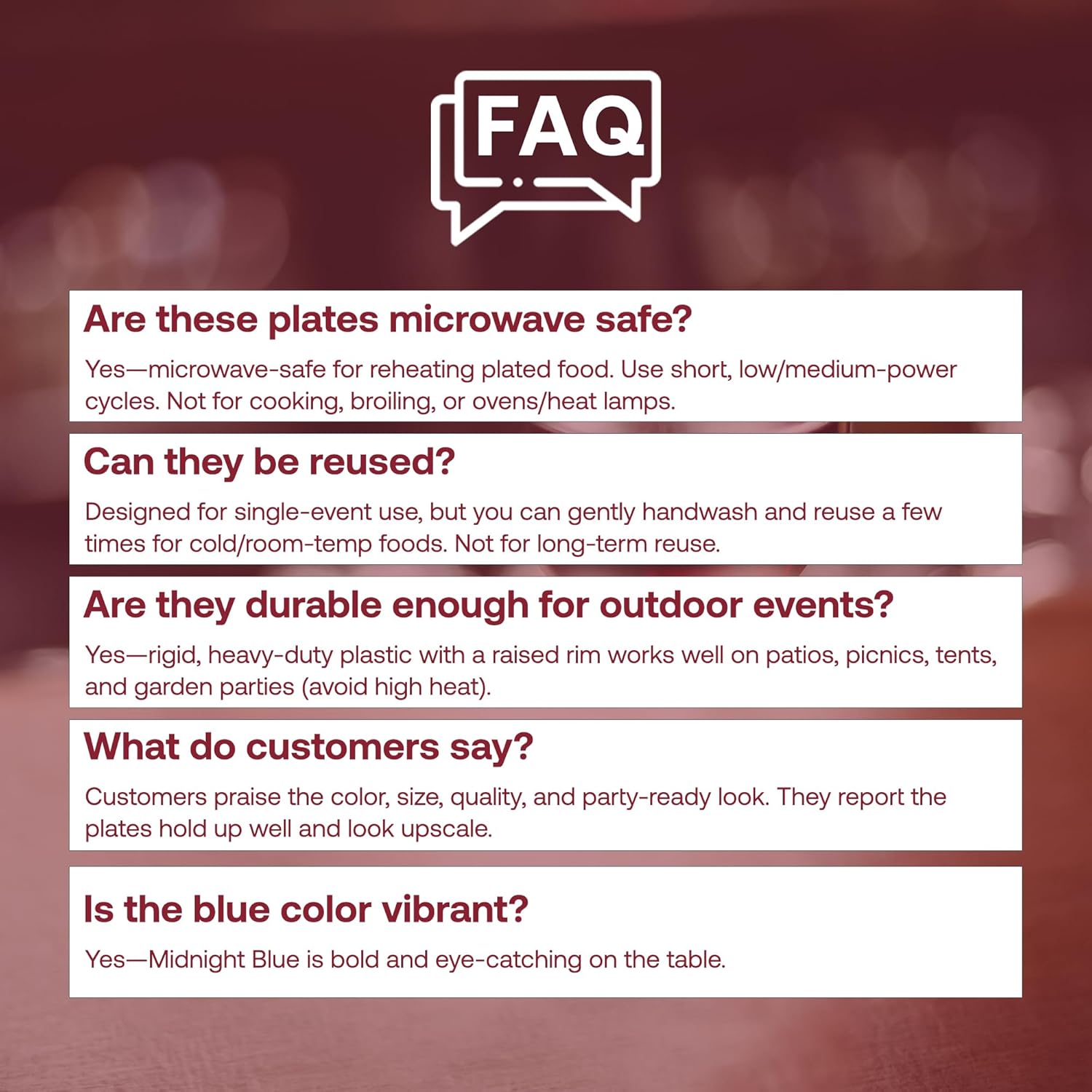 Smarty Had A Party Disposable Plastic Dessert Plates, 6.5" Heavy Duty Square Blue Salad Plates for Appetizers, Cakes, and Events, Bulk Supplies for All Occasions (120 Count)