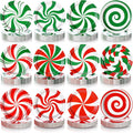 96 Pcs Christmas Paper Plates Disposable Red and Green Candy Christmas Dinner Plates for Xmas Birthday Party Decoration Supplies