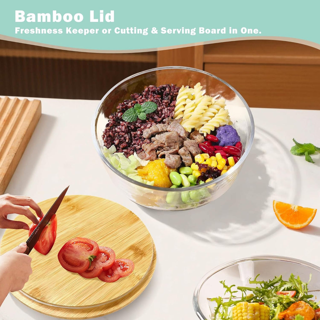 Trifle Bowl with Lids, 135oz Glass Serving Bowls, BPA-Free Borosilicate Salad & Fruit Bowls, Airtight Food Storage Containers, Ideal for Layered Desserts & Holiday Parties