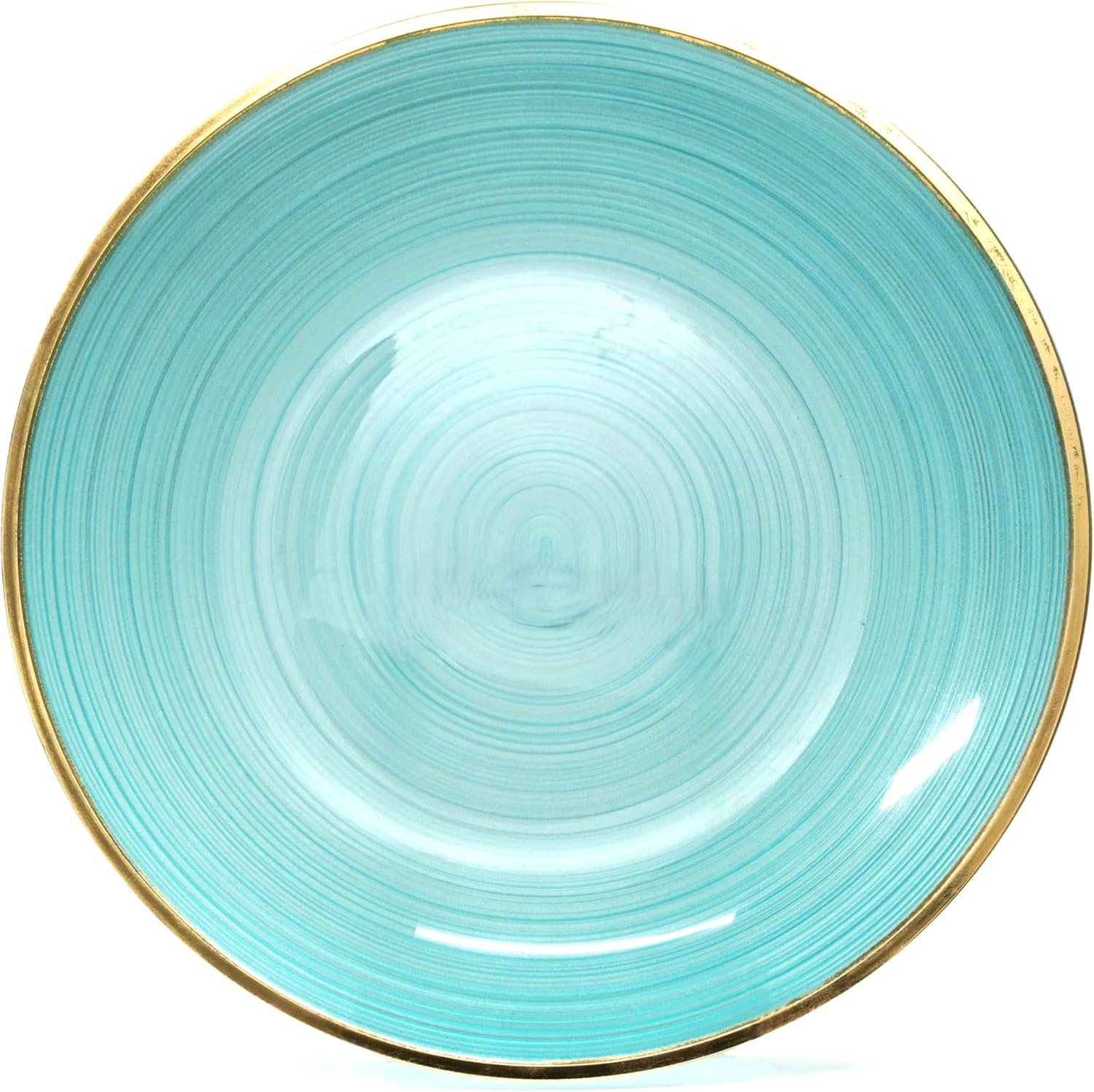 " OCCASIONS " 100 Plates Pack,(50 Guests) Premium Wedding Party Disposable Plastic Plates Set -50 x 10'' Dinner + 50 x 7'' Salad/Dessert (Belize in Aqua & Gold)