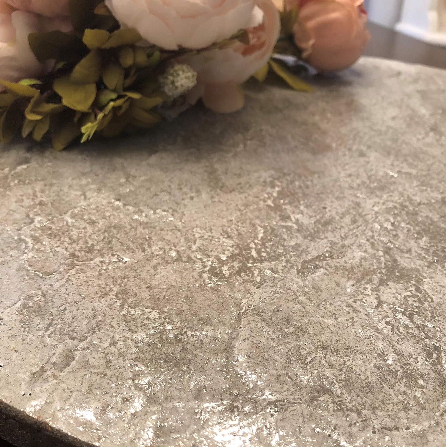 Concrete Cement Lazy Susan Unique, Hand Crafted, Gray, Turntable, 360 Degree Swivel, Made in The USA, Home Decor by Concrete Resurrection 15" Diameter