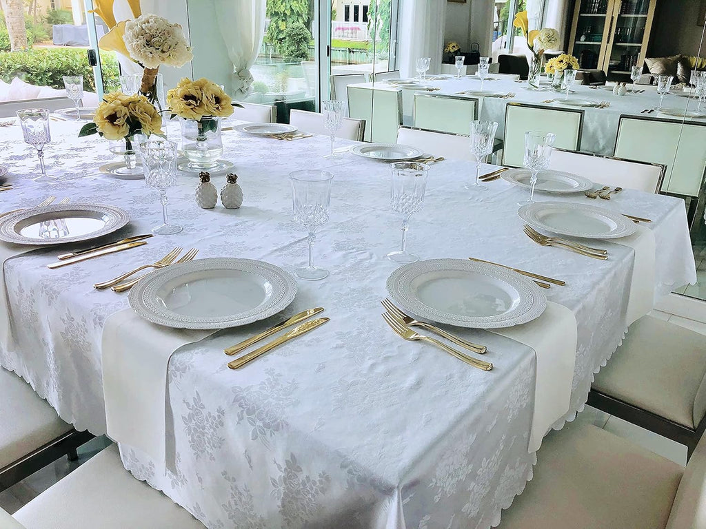 " OCCASIONS " 120 Plates Pack,(60 Guests) Extra Heavyweight Vintage Wedding Disposable/Reusable Plastic Plates 60 x11'' Dinner +60 x 8.25'' Salad/Dessert Plate (Chatesau Light Gray)