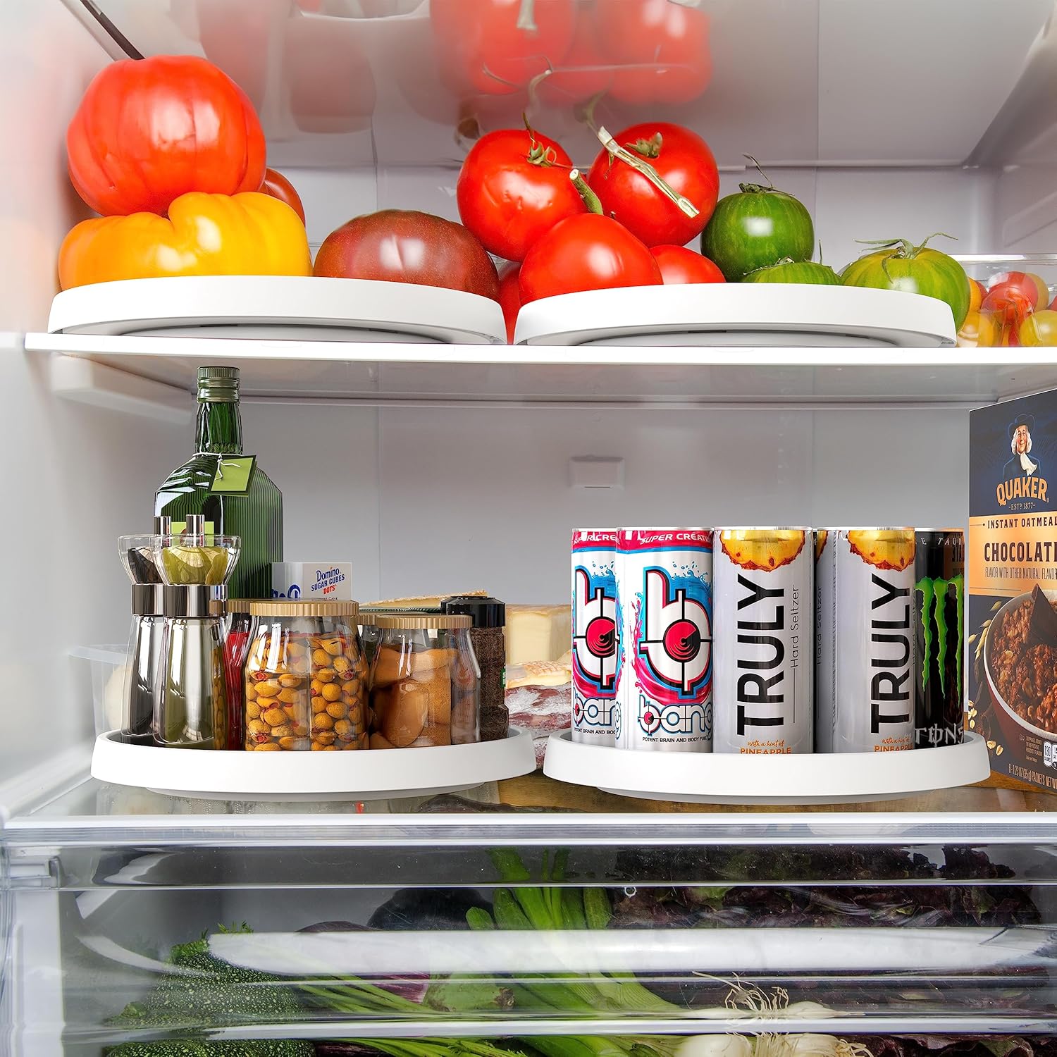 Simple Houseware 12-Inch Lazy Susan Spice Organizer Rotating Tray, 5-Pack